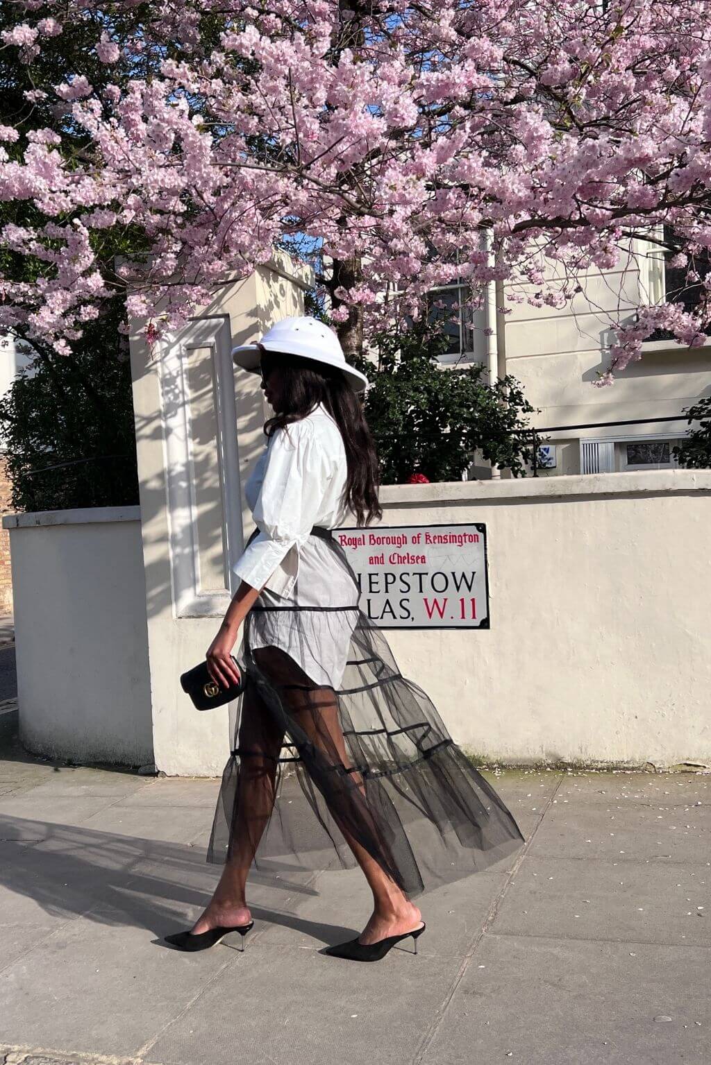 Long Sheer Tulle Skirt